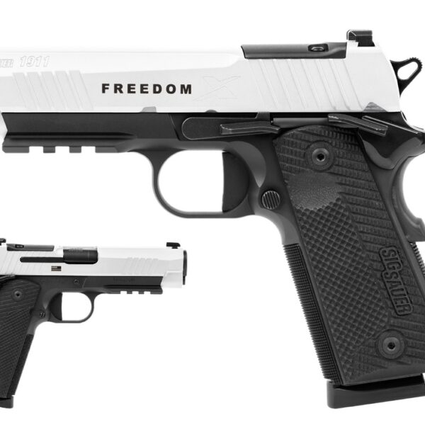 SIG SAUER 1911XCA-45-TWXR3-TP 1911-X FREEDOM SERIES LIMITED EDITION CARRY 45 ACP 8+1 4.20" WHITE CERAKOTE W/"FREEDOM" AND FLAG ENGRAVING