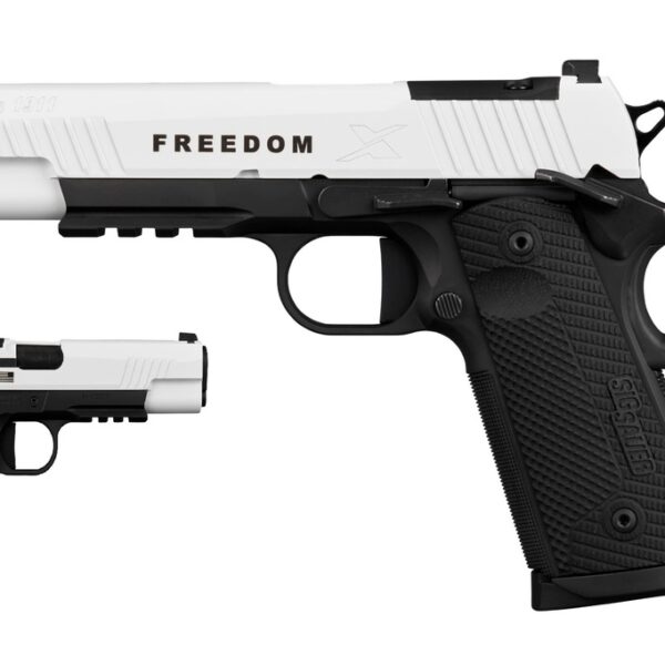 SIG SAUER 1911XR-45-TWXR3-TP 1911-X FREEDOM SERIES LIMITED EDITION FULL SIZE 45 ACP 8+1 5" WHITE CERAKOTE W/"FREEDOM" AND FLAG ENGRAVING