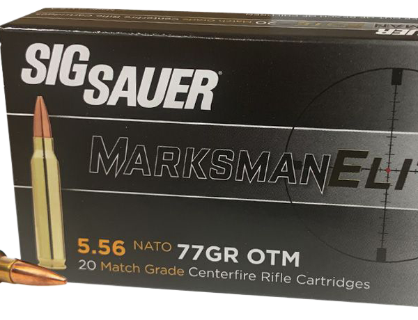 SIG SAUER E556M4-20 MARKSMAN 5.56MM 77 GRAIN OPEN TIP MATCH 20 RNDS