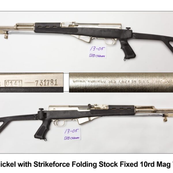 SKS Nickel with Strikeforce Folding Stock Fixed 10rd 7.62x39 China Norinco