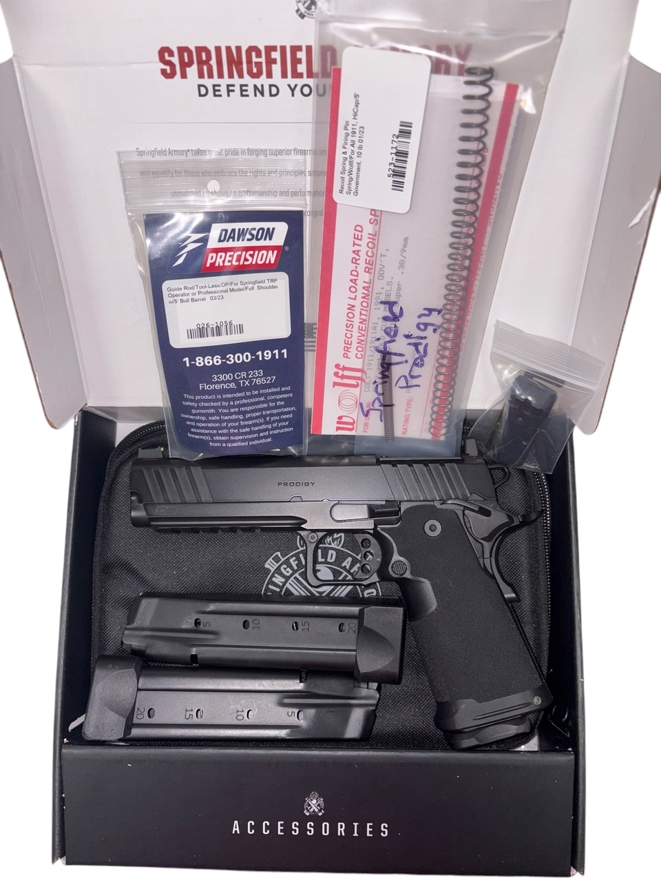 Springfield Armory Prodigy DS 5" 9mm – AOS Optics Ready, Double Stack 1911