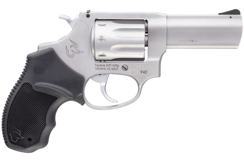 Taurus 942 22 LR, 3" Barrel, Stainless Steel, Black Polymer Grips, 8rd - Grab A Gun