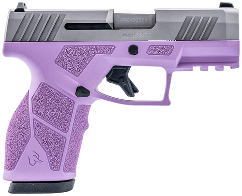 Taurus GX2 9mm,3.37" Matte Stainless Steel Barrel, Matte Serrated Stainless Steel Slide, Light Purple Stainless Steel Frame Picatinny Rail, 13rd -...
