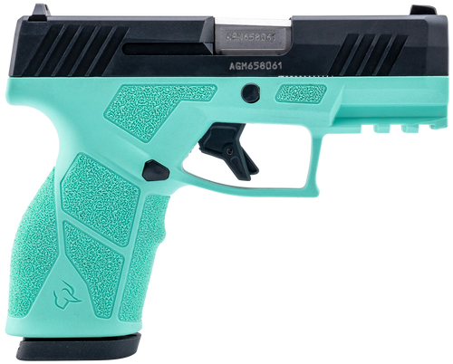 Taurus GX2 9mm, 3.37" Stainless Barrel, Black Serrated Slide, Cyan Frame Picatinny Rail, 13rd - Grab A Gun
