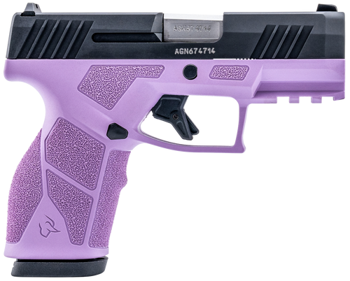Taurus GX2 9mm, 3.38" Barrel Length, Matte Finish, Black and Light Purple, Manual Safety, White Dot Front Sight with Drift Adjustable Rear...