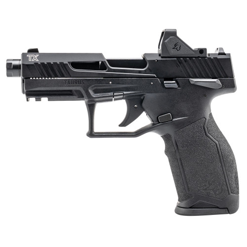 Taurus TX22 TORO Optic Package 22 LR, 4.6" Threaded Barrel, Anodized Black, Drift Adj Rear Serrated Sight, Fixed White Dot Front, Viridian RFX-11...