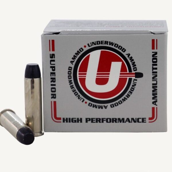 UNDERWOOD AMMO 357 MAG 180 GRAIN FLAT NOSE GAS CHECK BLACK CHERRY COATED HARD CAST HUNTING AMMO 20 RNDS