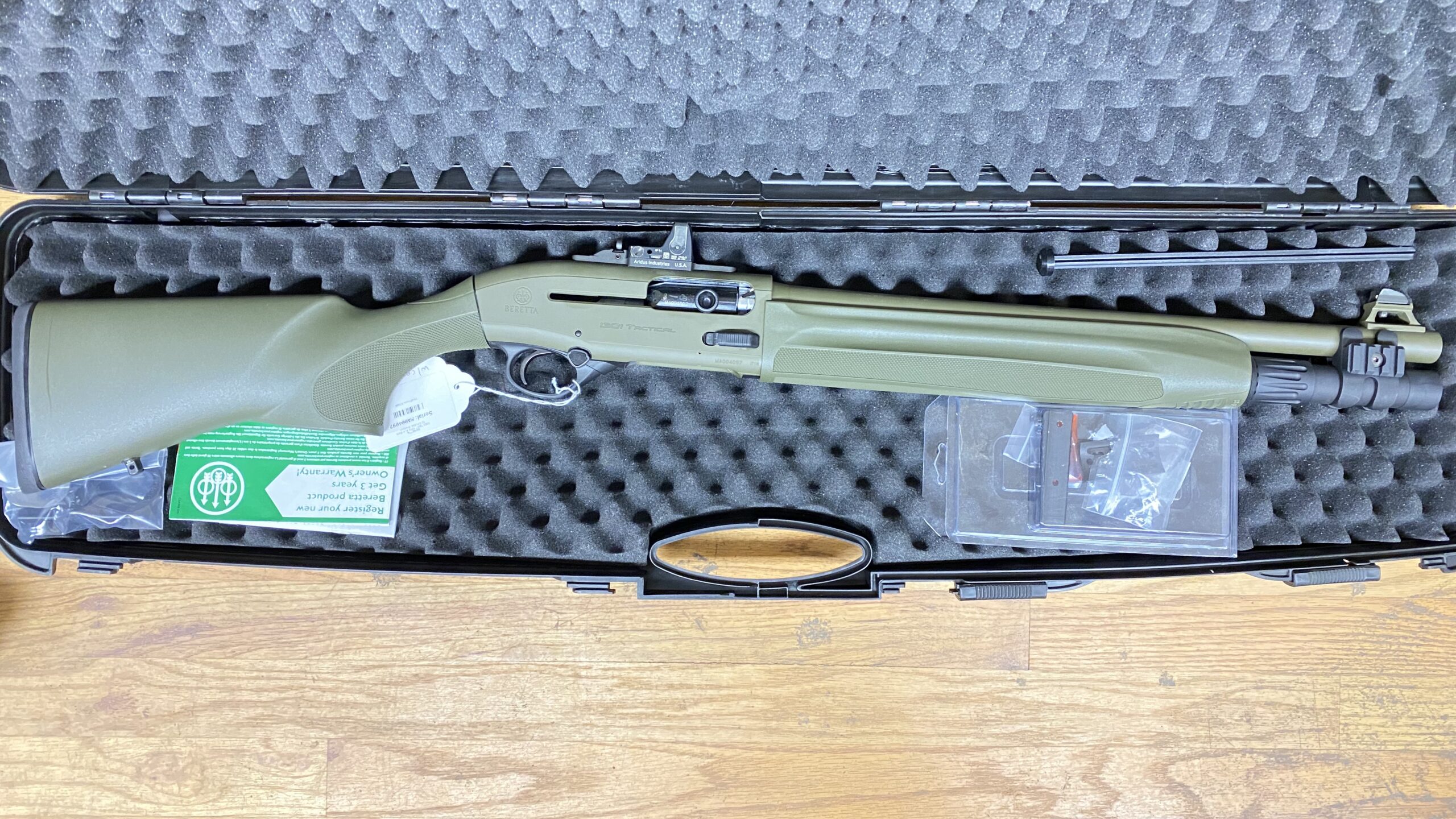 Used Beretta 1301 TACTICAL OD Green 12 GA 18.5" 3" w/ Trijicon RMR