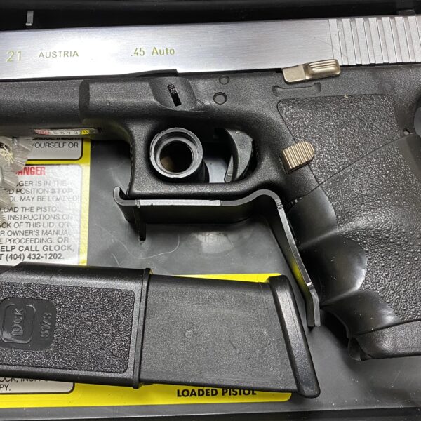 Used Glock 21 Gen 2 45 ACP Night Sights Stainless Slide