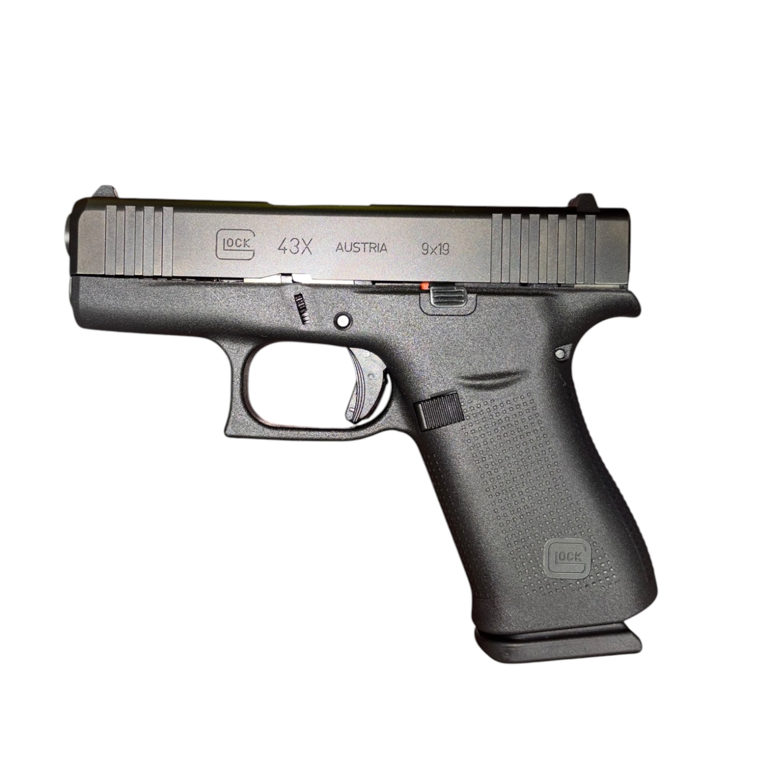 USED Glock 43X 9mm Compact Slimline Pistol – PX4350201, Case & 2 Magazines