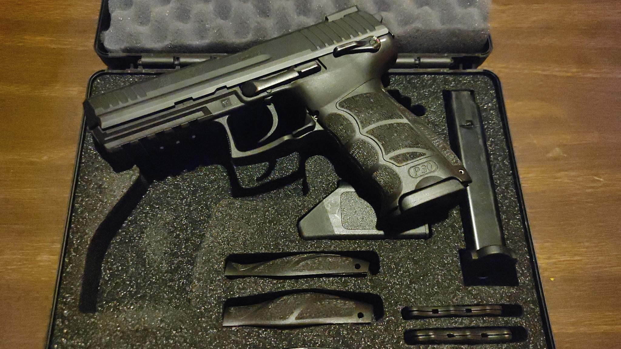 USED Heckler & Koch P30L (LS) DA/SA 9mm Luger 3-15 rd Magazines, Truglo TFX Pro Sights and Trigger Upgrades!