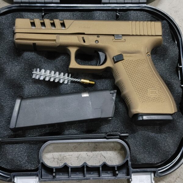 Used Police Trade Glock 21 Gen 4 45 Auto 2-13 rd Mags Night Sights Burnt Bronze Slide Cuts