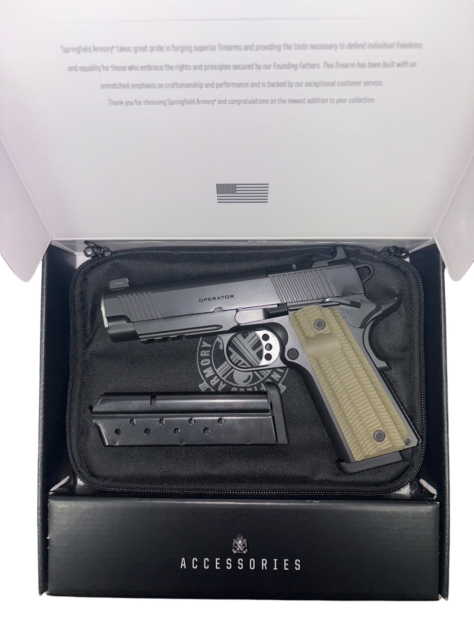 Used Springfield Armory Operator 4.25" 9mm 1911 – Black, VZ Grips, Tactical Rail, 2 Mags