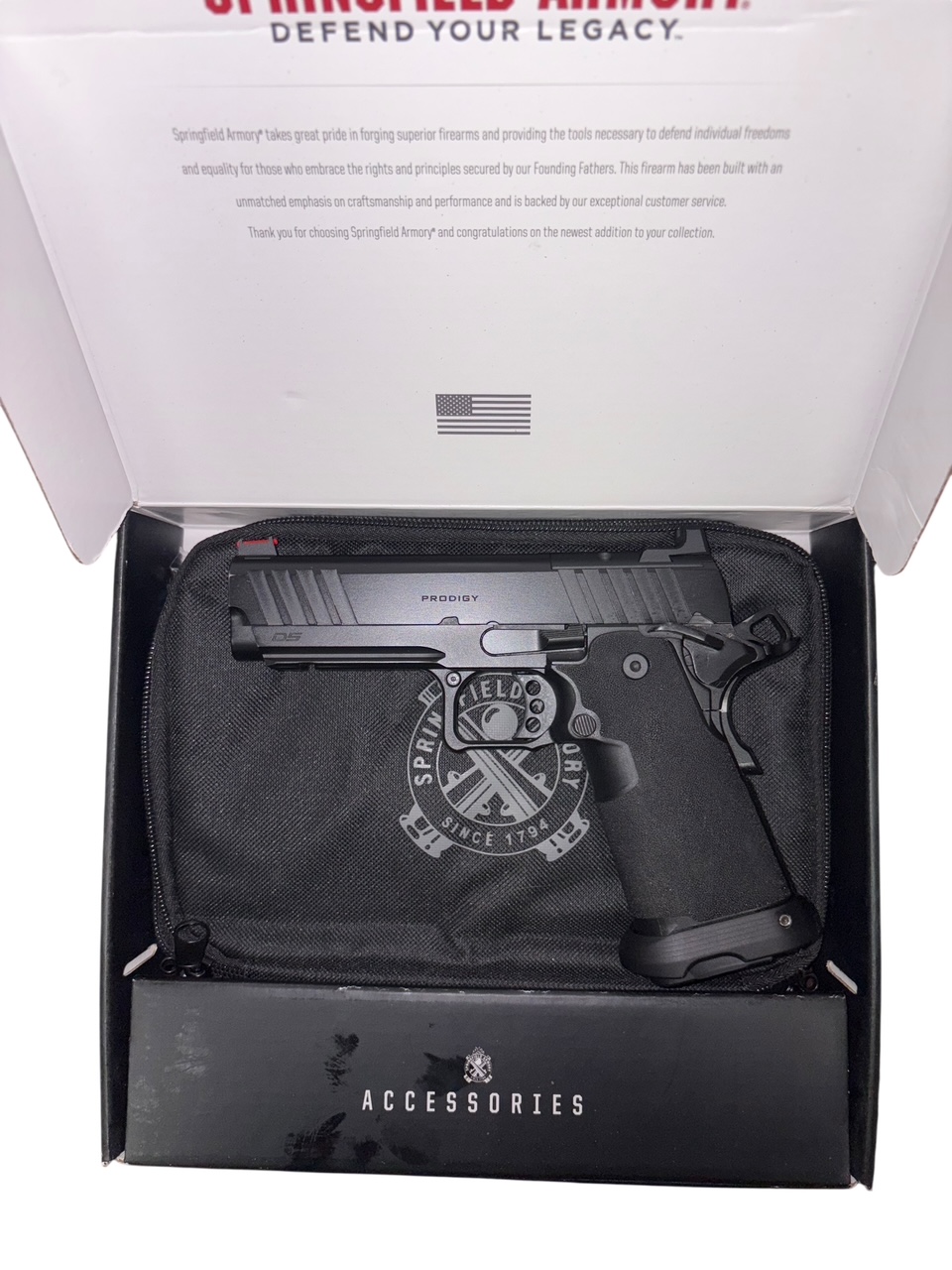 Used Springfield Armory Prodigy 4.25" 9mm 1911 DS – Optics Ready, Black Cerakote, AOS Cut
